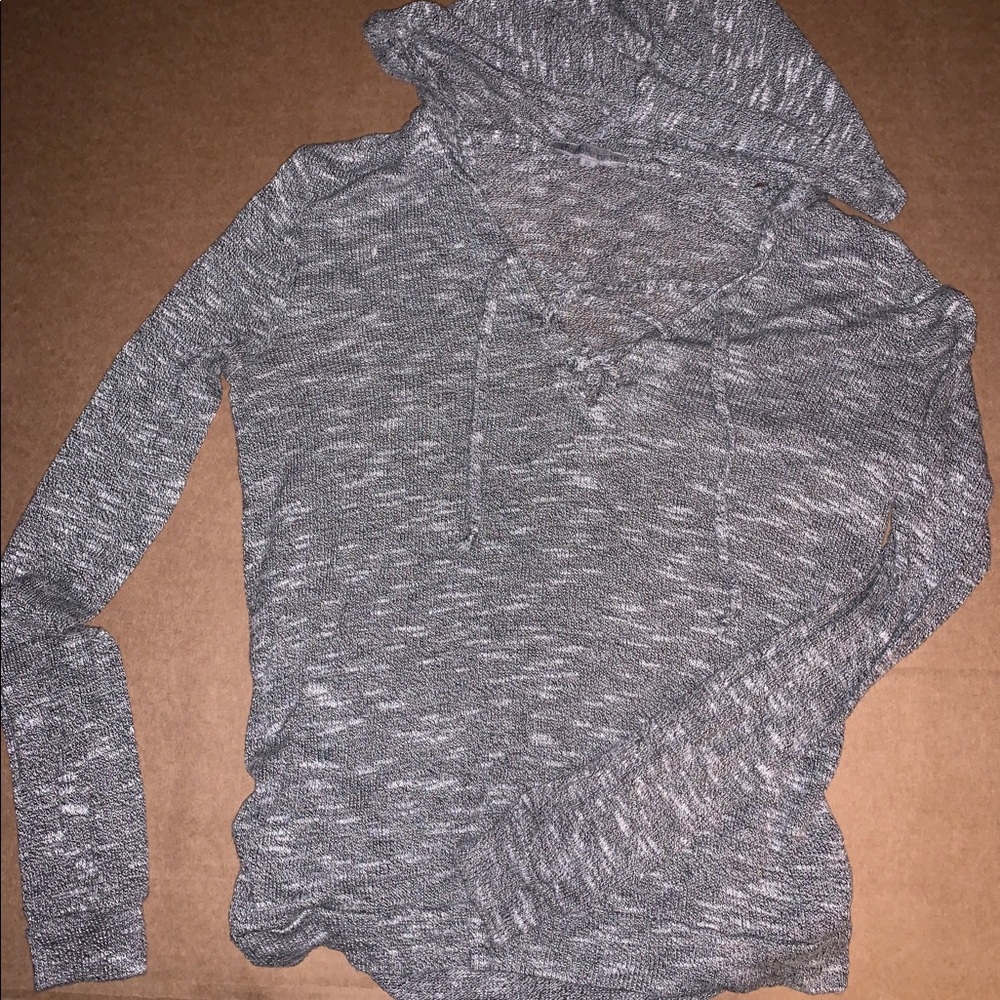 Hooded tie-front top